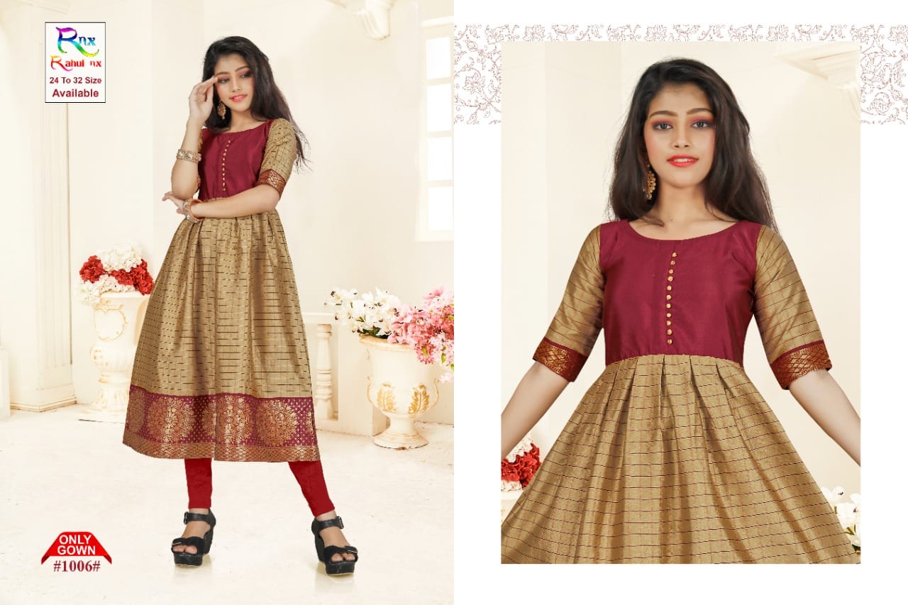 Rnx Kids Ethnic Wear Anarkali Long Kurti Latest Designer Collection